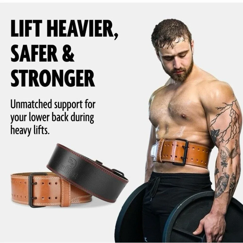 D Moose Fitness Weight Lifting Belt Thick Cushioned Lumbar Support Gym Size L